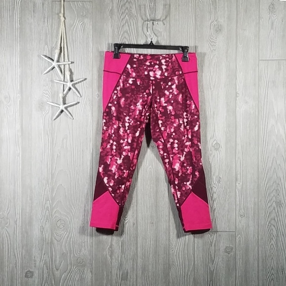 ZELLA Cropped Capri Yoga Pants Leggings Pink Size Medium - Picture 1 of 8